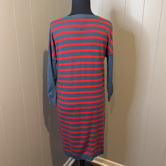 BODEN Women’s 4R Midi Cotton Wool Striped Multicolored Sweater Dress - Picture 4 of 6